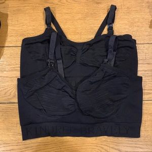 Two pack black KB pumping and nursing bras